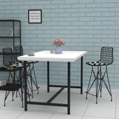 Knsz orta boy tel bar sandalyesi 1 li mağrur syhaldo 65 cm oturma yüksekliği mutfak bahçe cafe ofis thumbnail 3