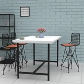 Knsz orta boy tel bar sandalyesi 1 li mağrur syhtrn 65 cm oturma yüksekliği mutfak bahçe cafe ofis - 3