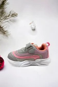 Memory Foam Çift Bant Işıklı Unisex Çocuk Spor Sneakers (ÇOCUKSPOR10-GriPembe ) - 4
