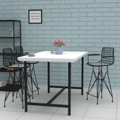 Knsz orta boy tel bar sandalyesi 1 li mağrur syhkono kolçaklı 65 cm oturma yüksekliği mutfak bahçe cafe ofis thumbnail 3