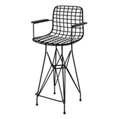 Knsz orta boy tel bar sandalyesi 1 li mağrur syhkono kolçaklı 65 cm oturma yüksekliği mutfak bahçe cafe ofis thumbnail 1