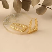 925 Ayar Gümüş Desenli Büyük Boy İtalyan Çanta Küpe - E00132 - 2