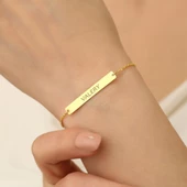 925 Ayar Gümüş Kişiye Özel Plaka İsimli Bileklik - CB00103 thumbnail 3