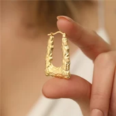 925 Ayar Gümüş Desenli Büyük Boy İtalyan Çanta Küpe - E00132 - 5