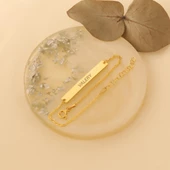 925 Ayar Gümüş Kişiye Özel Plaka İsimli Bileklik - CB00103 thumbnail 4