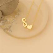 925 Ayar Gümüş Kalp Ve Sonsuzluk Kolye - CN00130 thumbnail 3