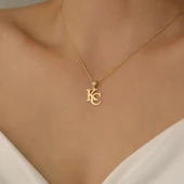 925 Ayar Gümüş İki Harf Kolye - CN00105 thumbnail 2