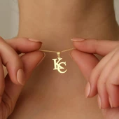 925 Ayar Gümüş İki Harf Kolye - CN00105 thumbnail 3