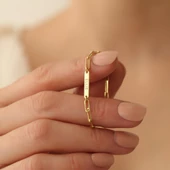 925 Ayar Gümüş Kişiye Özel İsim Yazılı Ataç Bileklik - CB0122 thumbnail 2