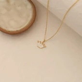 925 Ayar Gümüş Zirkon Taşlı Kral Tacı Kolye - CNS00138 thumbnail 3