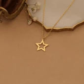 14 Ayar Mikron Altın Kaplama Yıldız Figürlü Minimal Kolye - CN00234 thumbnail 5