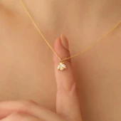 925 Ayar Gümüş Zirkon Taşlı Uğur Böceği Kolye - CNS00157 thumbnail 1