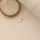 925 Ayar Gümüş Kristal Taşlı Baget Kolye - Çap 8.50 mm - CNS00152 - 3