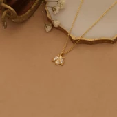 925 Ayar Gümüş Zirkon Taşlı Uğur Böceği Kolye - CNS00157 thumbnail 3