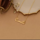 925 Ayar Gümüş French Script Font İsim Yazılı Kolye - CN00271 - 5