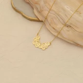 14 Ayar Altın Mikron Kaplama Minimal Tasarım Geometrik Baloncuk Gümüş Kolye - CN00287 thumbnail 5