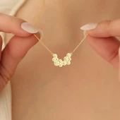 14 Ayar Altın Mikron Kaplama Minimal Tasarım Geometrik Baloncuk Gümüş Kolye - CN00287 thumbnail 1