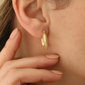 925 Ayar Gümüş Mat Simli Kalp Küpe - ES00132 thumbnail 4