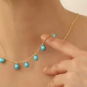 925 Ayar Gümüş Gerçek ve Doğal Okyanus Tatlısu İncisi Sallantı Kolye-8mm - CNP00102 thumbnail 1