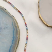 925 Ayar Gümüş Gökkuşağı  Su Yolu İtalyan Kolye - CNS00181 thumbnail 4