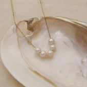 925 Ayar Gümüş Gerçek ve Doğal  Tatlısu İncisi Kolye Çap:8mm - CNP00108 thumbnail 2