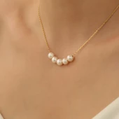 925 Ayar Gümüş Gerçek ve Doğal  Tatlısu İncisi Kolye Çap:8mm - CNP00108 thumbnail 1