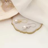 925 Ayar Gümüş Gerçek ve Doğal Tatlısu İncisi Küpe Çap:7mm - EP00107 thumbnail 3