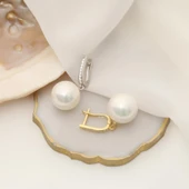 925 Ayar Gümüş Gerçek ve Doğal Tatlısu İncisi Taşlı Küpe Çap:14mm - EP00104 thumbnail 3