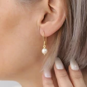 925 Ayar Gümüş Gerçek ve Doğal Tatlısu İncisi Küpe Çap:7mm - EP00107 thumbnail 1