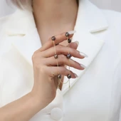 925 Ayar Gümüş Değerli ve Doğal Kahverengi Tatlısu İncisi Kolye Çap:8mm - CNP00125 thumbnail 5