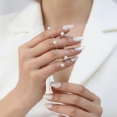 925 Ayar Gümüş Gerçek ve Doğal Kültür İncisi Kolye Çap:6mm - CNP00128 thumbnail 3