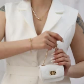 925 Ayar Gümüş Gerçek ve Doğal Kültür İnci Yarı Zincir Bileklik Çap:7mm - CBP00148 thumbnail 4