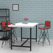 Knsz orta boy tel bar sandalyesi 1 li mağrur syhkrm kolçaklı sırt minderli 65 cm oturma yüksekliği mutfak bahçe cafe ofis thumbnail 3