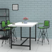 Knsz orta boy tel bar sandalyesi 1 li mağrur syhyşl kolçaklı sırt minderli 65 cm oturma yüksekliği mutfak bahçe cafe ofis thumbnail 3