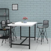 Knsz orta boy tel bar sandalyesi 1 li mağrur syhtalen kolçaklı sırt minderli 65 cm oturma yüksekliği mutfak bahçe cafe ofis thumbnail 3