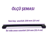 Oval Marmara Kulp 224 mm Siyah Mutfak Kulpu Çekmece Dolap Kapak Kulbu Metal Mobilya Dolabı Kulpları thumbnail 2