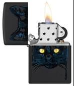 Zippo 218 2022Pff Black Cat Design Çakmak 48491-100061 (3-2) thumbnail 2