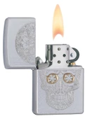Zippo 205 Etched Skull Çakmak 60002982 (7-1) thumbnail 2