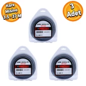 Motorlu Tırpan Kare Misina 3.5 mm 37 Metre Çim Ot Biçme Teli Extra Güçlü Profesyonel 3 Adet - 1