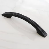 Tırtıklı 96 mm Kulp Sert Plastik Siyah Çekmece Mobilya Mutfak Dolap Kulbu Kulpu Kulpları 10 ADET - 12