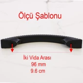 Tırtıklı 96 mm Kulp Sert Plastik Siyah Çekmece Mobilya Mutfak Dolap Kulbu Kulpu Kulpları 10 ADET - 4