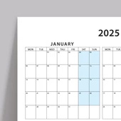 2025 Yıllık Planlayıcı Duvar Takvimi, PASTEL Renkler - 3