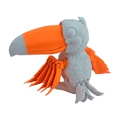 3D Hareketli Tukan Kuşu Figürlü Oyuncak - Turuncu/Beyaz thumbnail 7