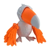 3D Hareketli Tukan Kuşu Figürlü Oyuncak - Turuncu/Beyaz thumbnail 3