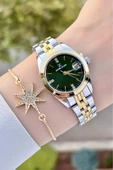 Daniel Klein DKISTE1242 Kadranı Yeşil Kordonu Gold Gümüş Renk Hediye Paketli Kadın Kol Saati ve Bileklik thumbnail 4