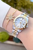 Daniel Klein DKISTE1241 Gold Gümüş Renk Hediye Paketli Kadın Kol Saati ve Bileklik - 2