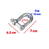 Kilitli Karabina U Tipi Zincir Kilidi 12 mm Kilit Salıncak Askısı Ek Bağlantı Parça Aparat 2 ADET thumbnail 2