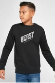 Mr Beast Make The World Siyah Çocuk 2ip Sweatshirt thumbnail 1