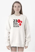 23 Nisan Balon Beyaz Kadın 2ip Sweatshirt thumbnail 1