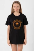 Camp Half Blood Apollo Siyah Kadın Oversize Tshirt - 1